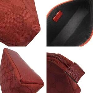 Gucci Canvas Pouch Red Bag Clutch GG Leather